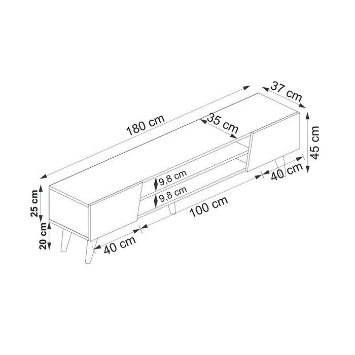 Hanah Home Soporte para TV Clark Nogal y Beige Hanah Home Soporte para TV Clark Nogal y Beige